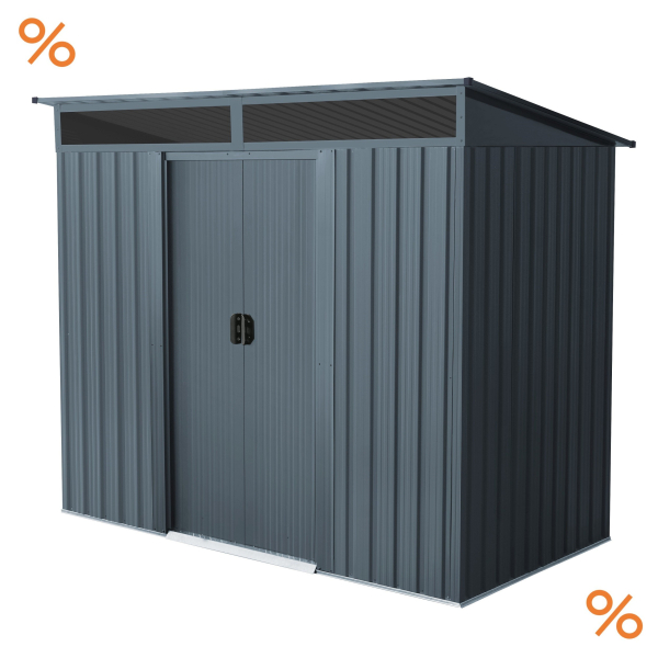 Pergart Metall Gerätehaus Lüttich 84 BxTxH 226x119x180cm 3,14m² Anthrazit